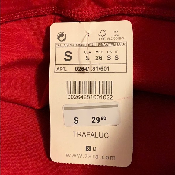NWT Zara peplum mini skirt red size S - Picture 2 of 4